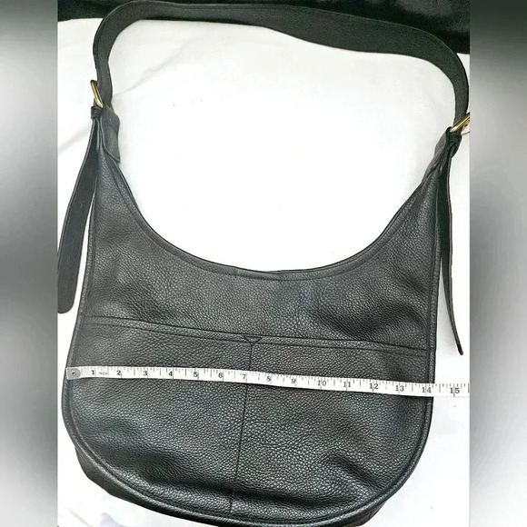 Antik Kraft 100% Vegan Pebbled Leather Black Hobo  Purse Bag Brass Hardware. - Picture 3 of 9